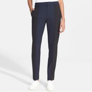 Vince Wool Colorblock Contrast Straight Leg Pants